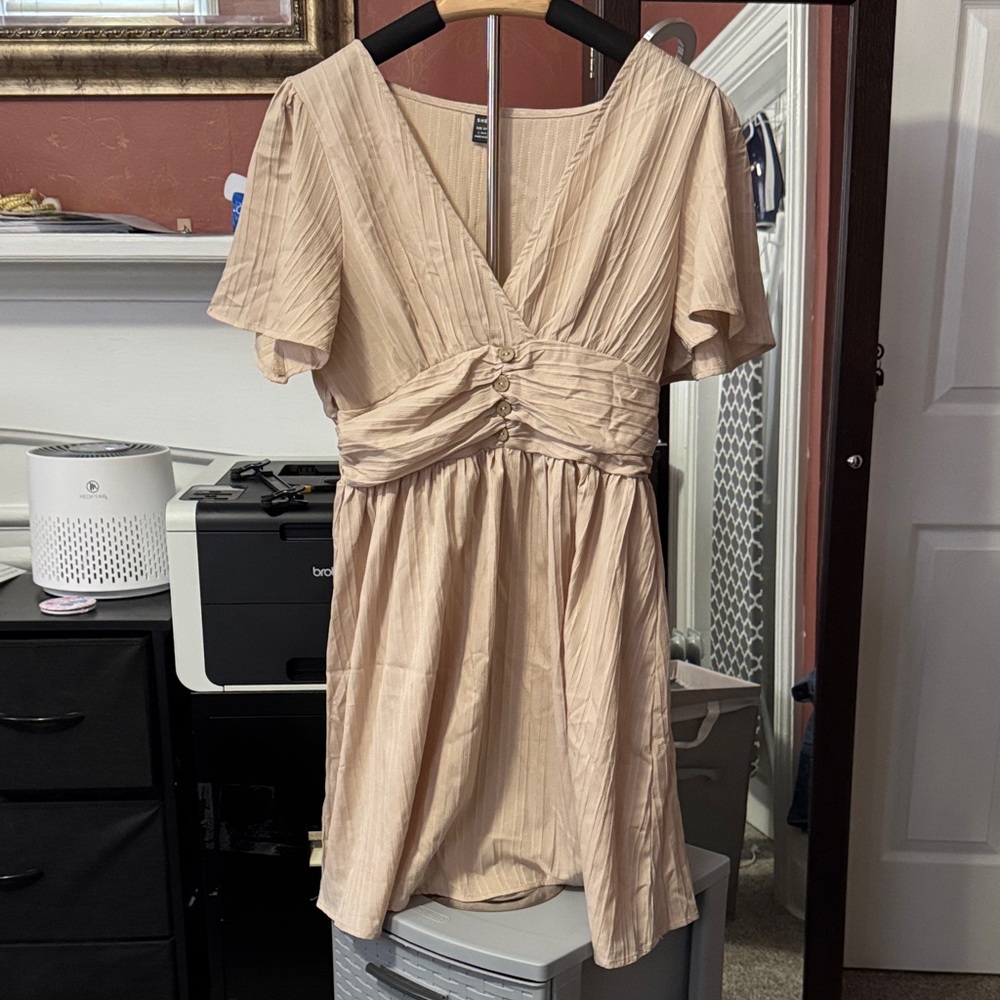 SHEIN Beige Mini Dress